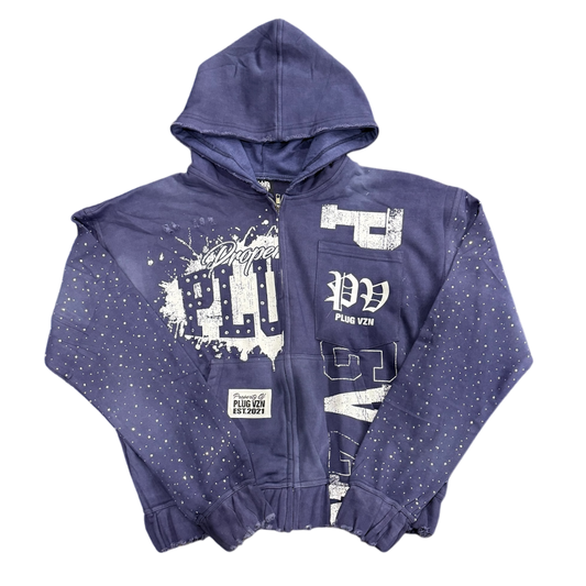 Navy Blue 50/50 Zip Up