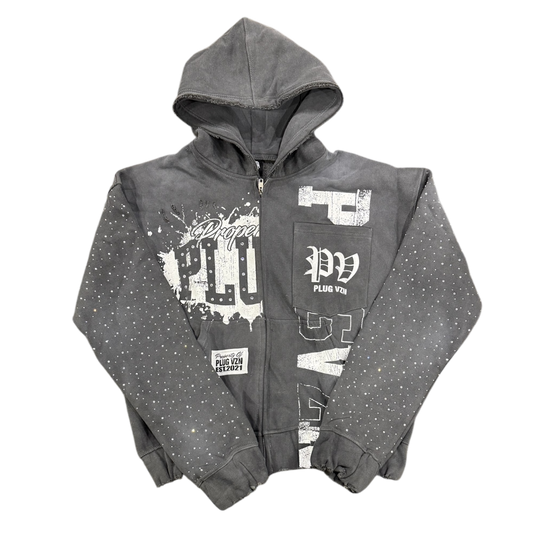 Grey 50/50 Zip Up