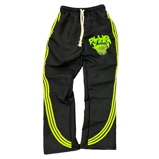 Black $eeing Green Track Pants